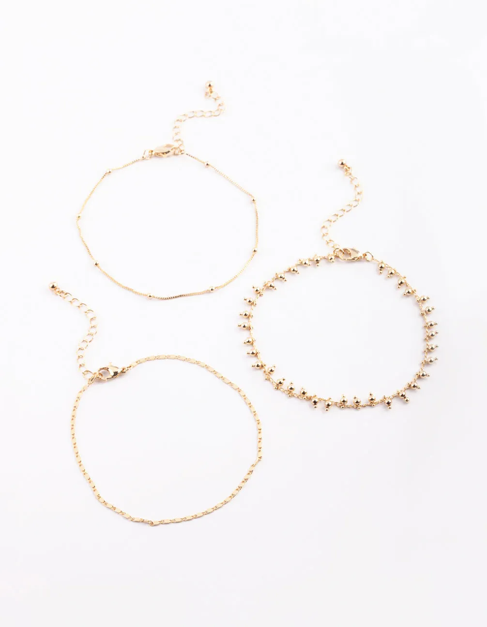 Gold Plated Dainty Anklet Pack sold by lovisa