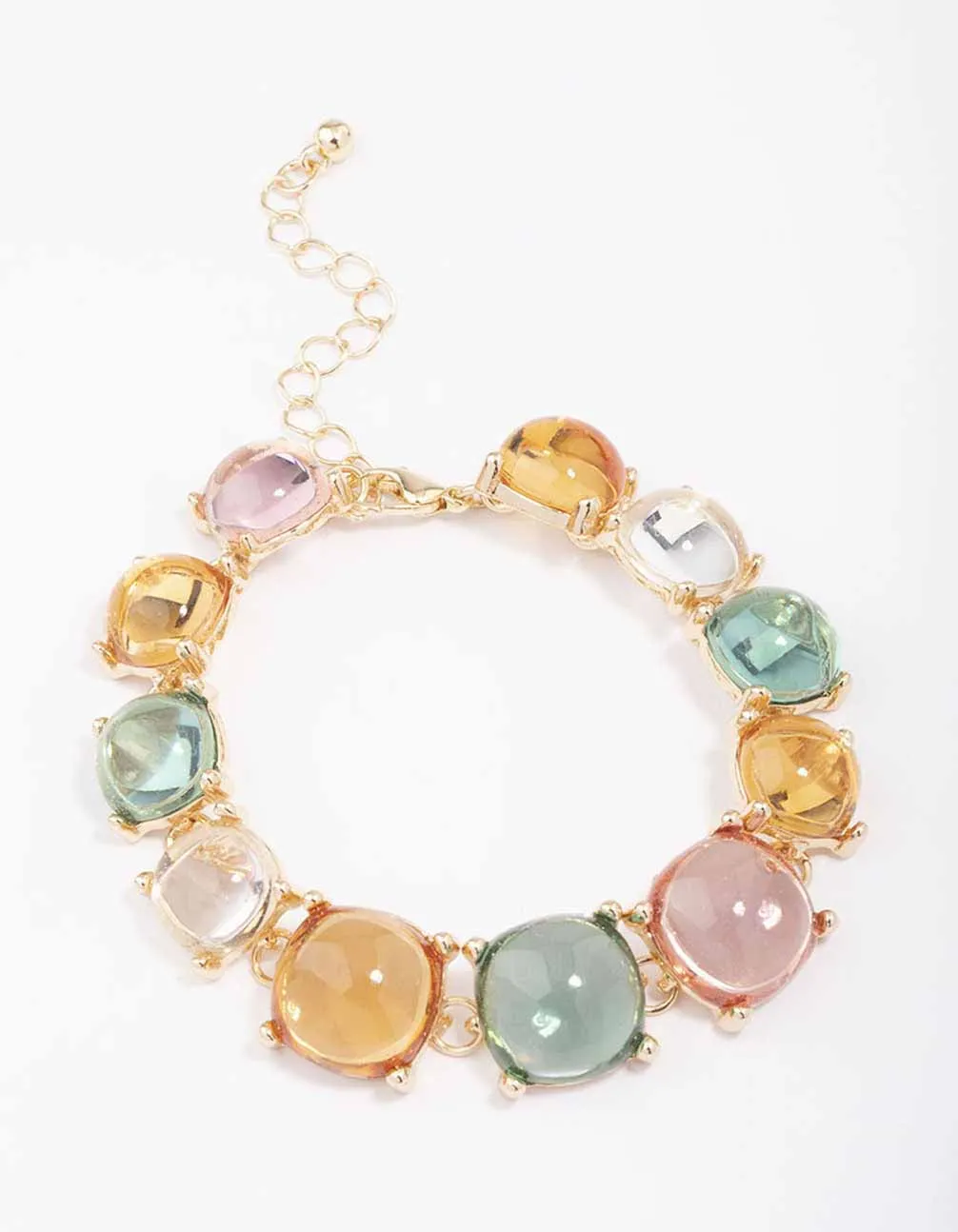 Gold Transparent Round Stone Bracelet sold by lovisa