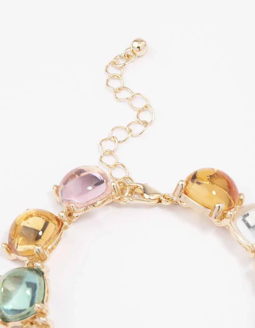 Gold Transparent Round Stone Bracelet sold by lovisa product image thumbnail 3