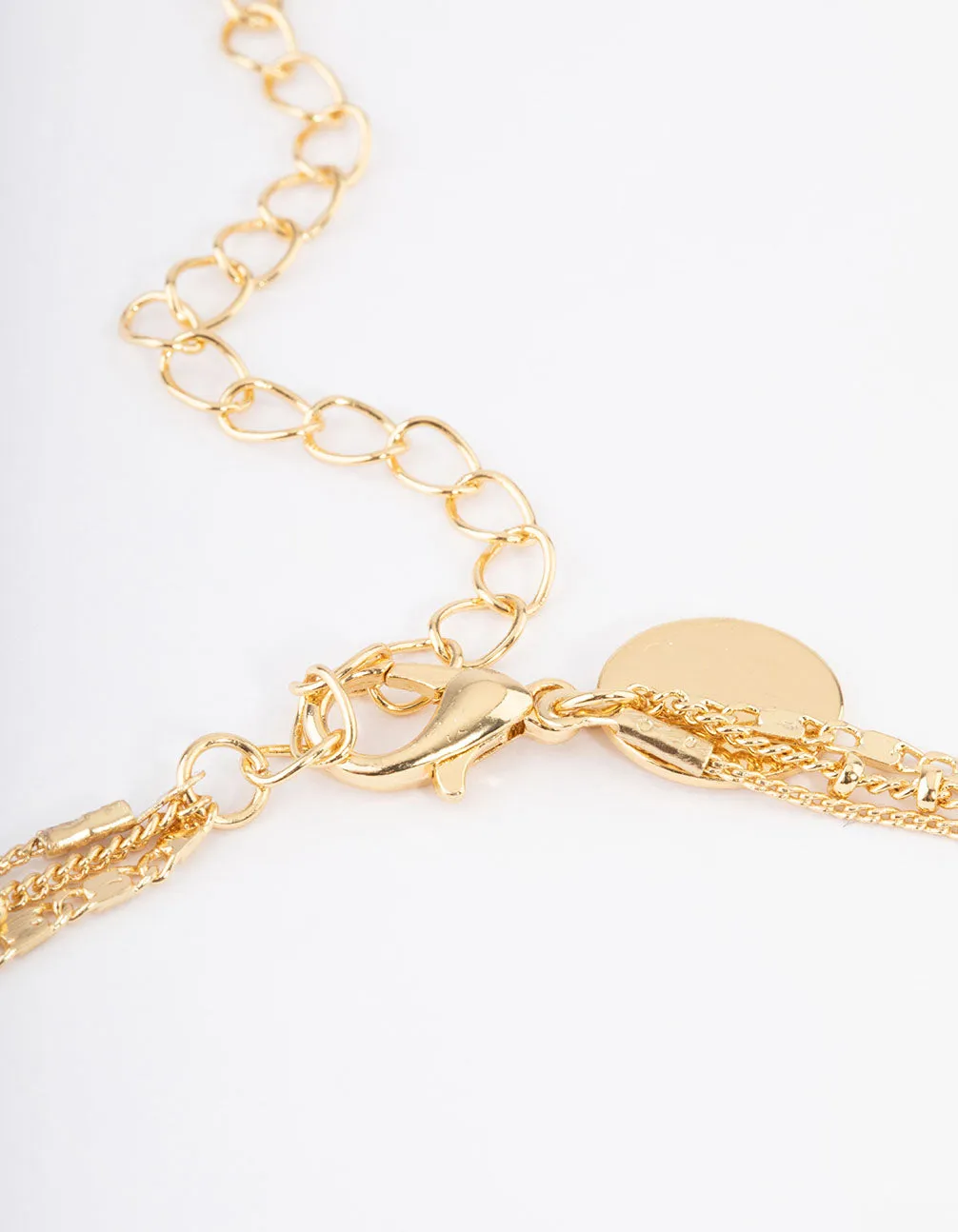 Gold Plated Fine Three Layer Bead Disc Necklace sold by lovisa product image thumbnail 3