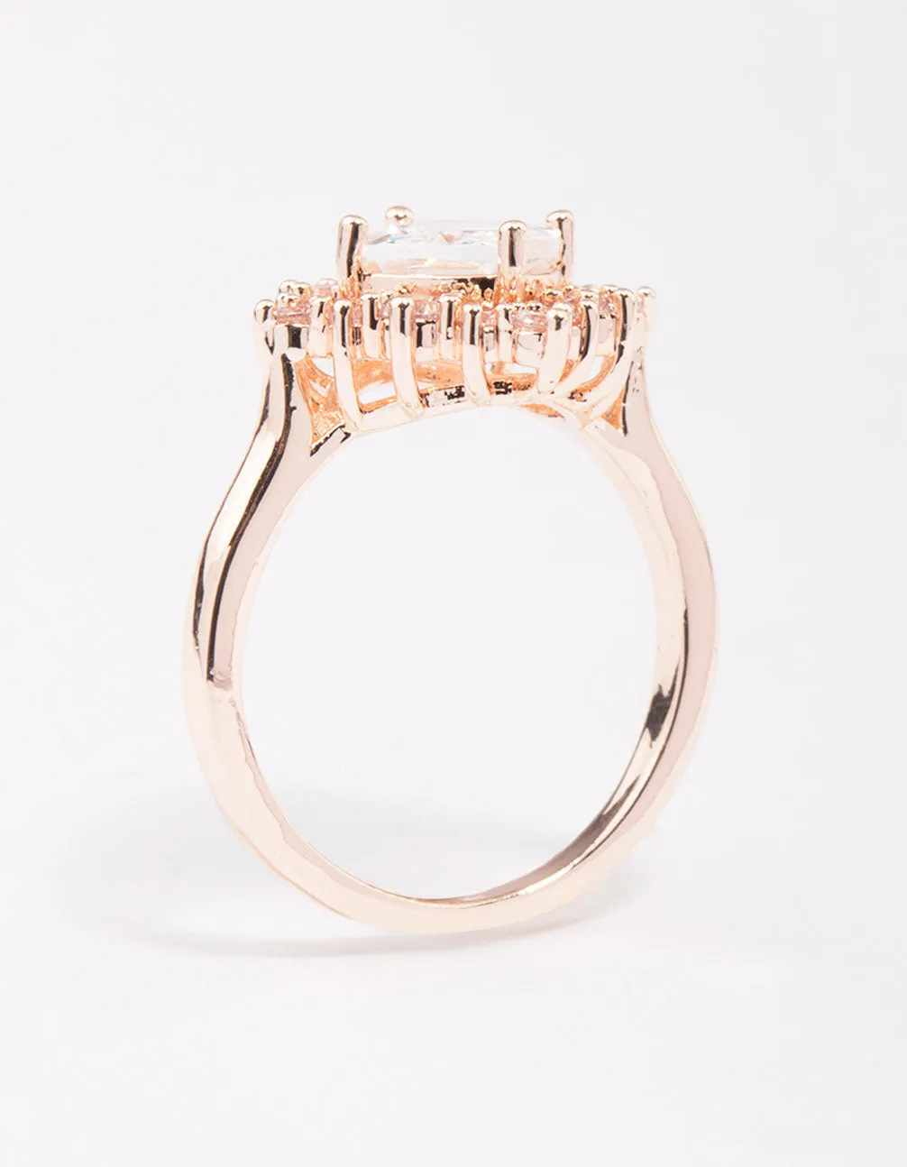 Rose Gold Cubic Zirconia Framed Square Ring sold by lovisa product image thumbnail 2