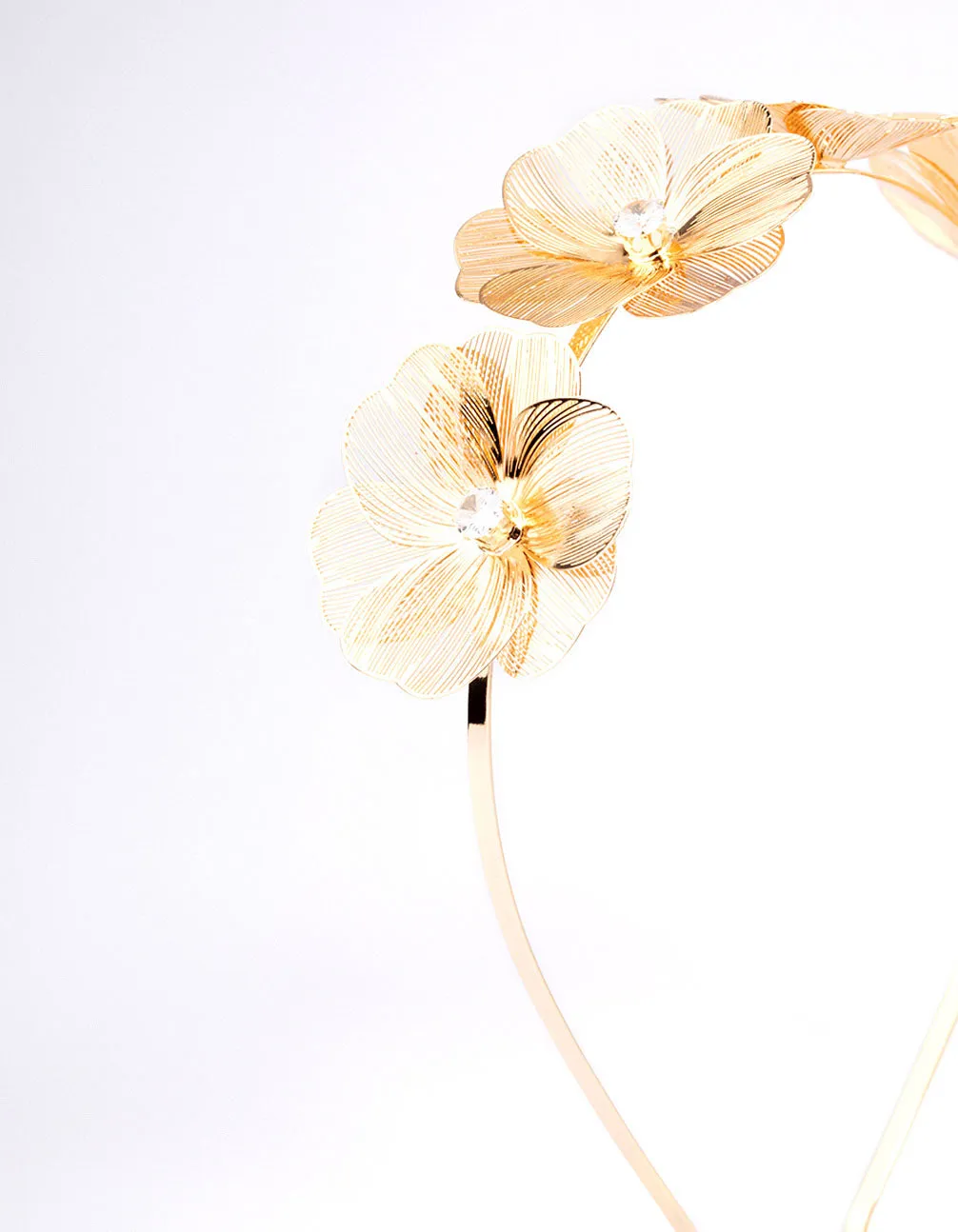 Gold Wire Diamante Flower Headband sold by lovisa product image thumbnail 2