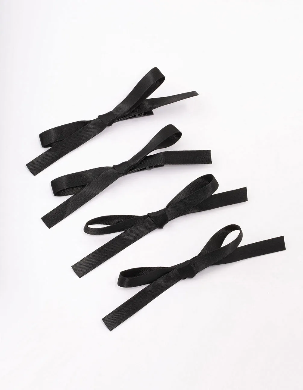 Black Simple Hair Bow 4-Pack sold by lovisa