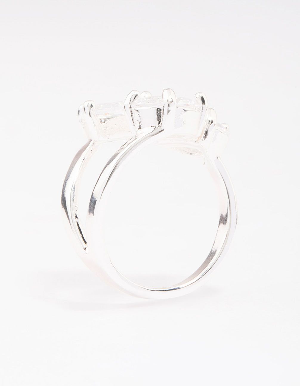 Silver Mixed Stone Trio Cubic Zirconia Ring sold by lovisa product image thumbnail 2