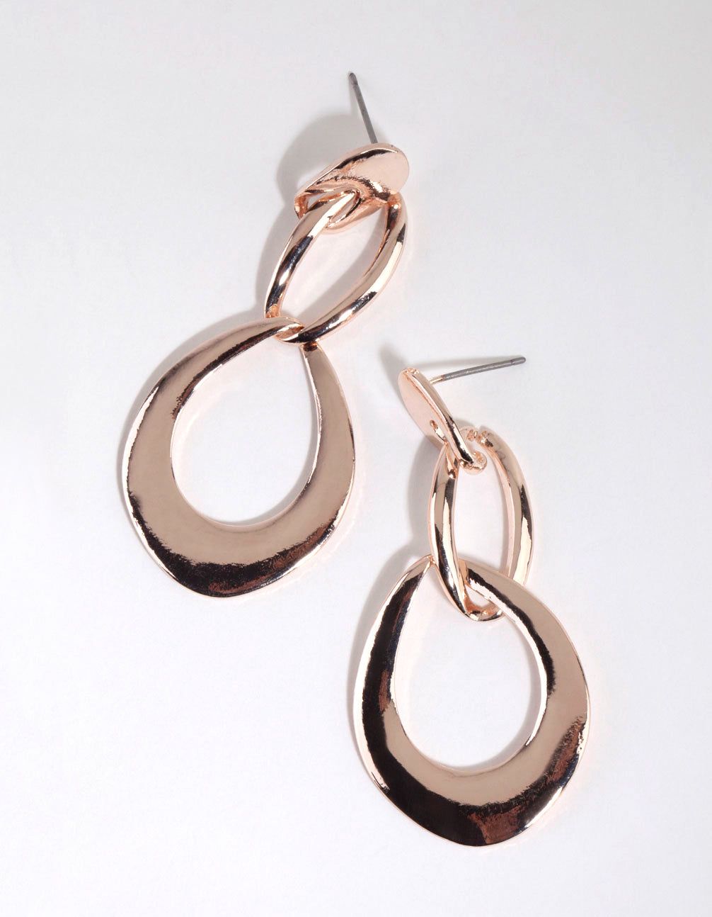Rose Gold Open Loop Trio Drop Earrings sold by lovisa