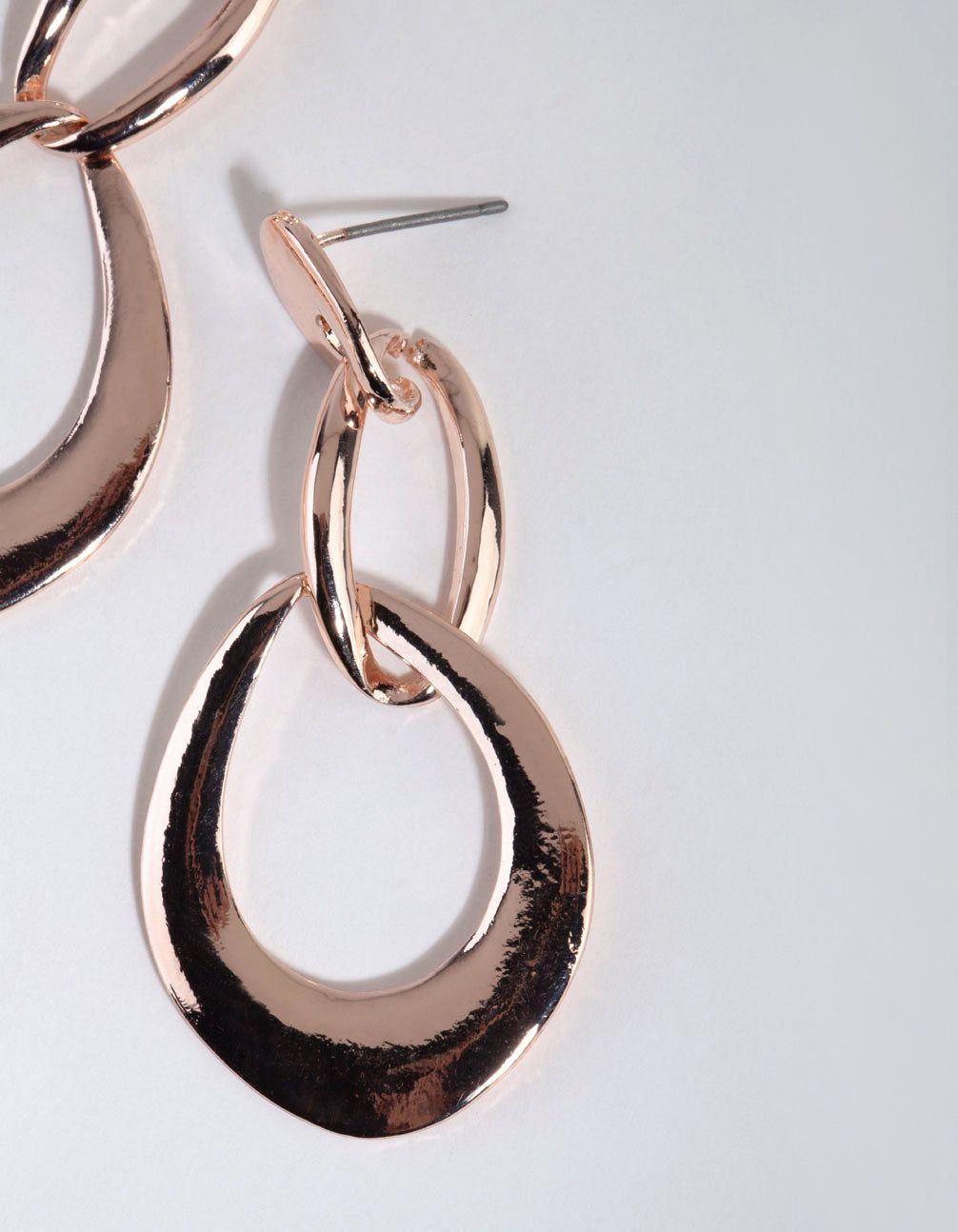 Rose Gold Open Loop Trio Drop Earrings sold by lovisa product image thumbnail 3