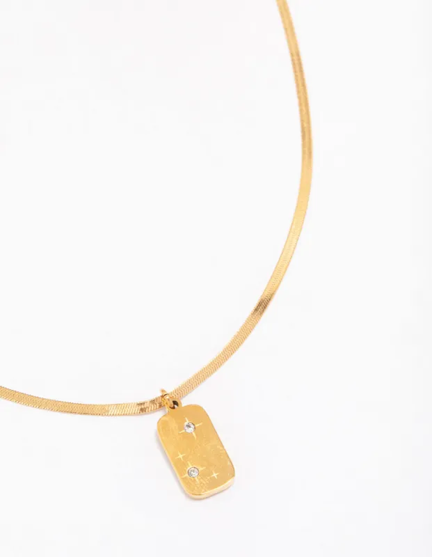 Waterproof Gold Plated Stainless Steel Stars Night Pendant Necklace sold by lovisa