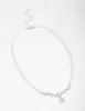 Silver Plated Pearl Strand Cubic Zirconia Vine Necklace sold by lovisa
