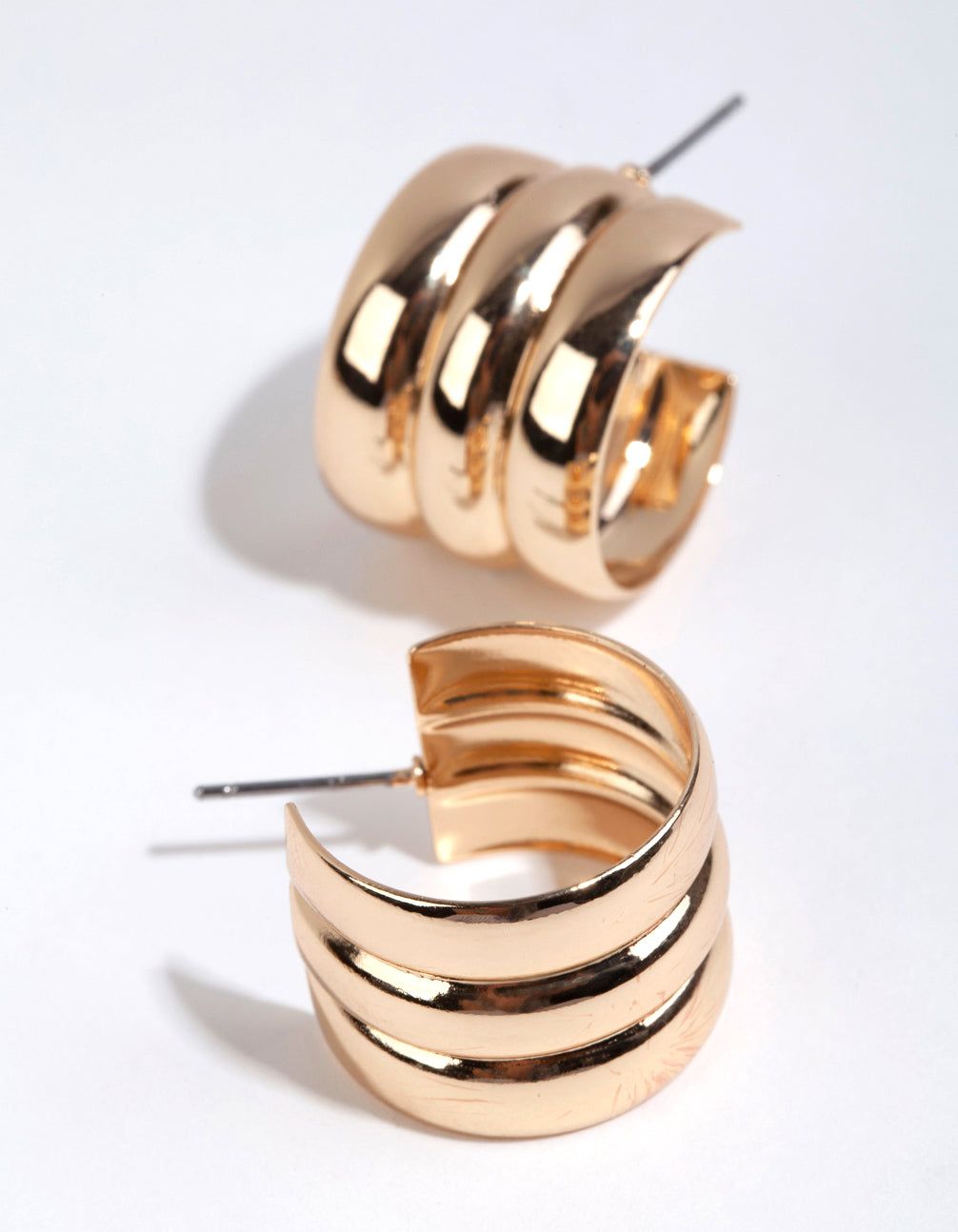 Gold Trio Chubby Hoop Earrings sold by lovisa