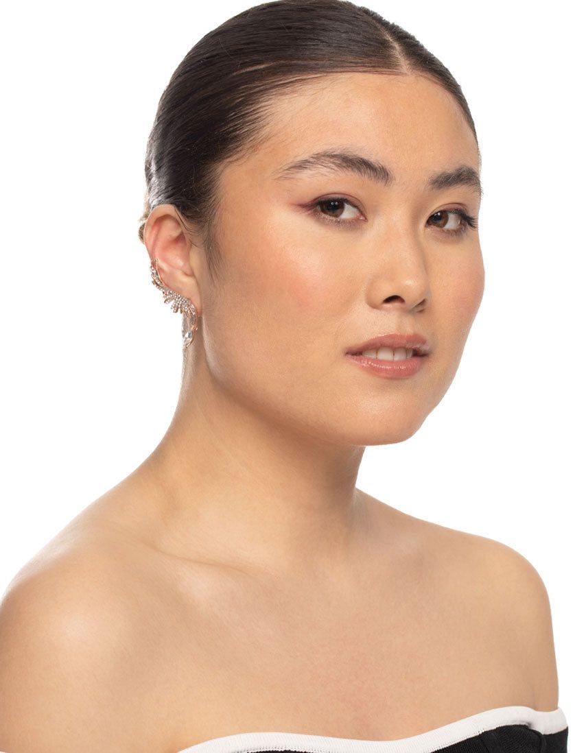Rose Gold Diamante Wing Drop Cuff Earrings sold by lovisa product image thumbnail 3