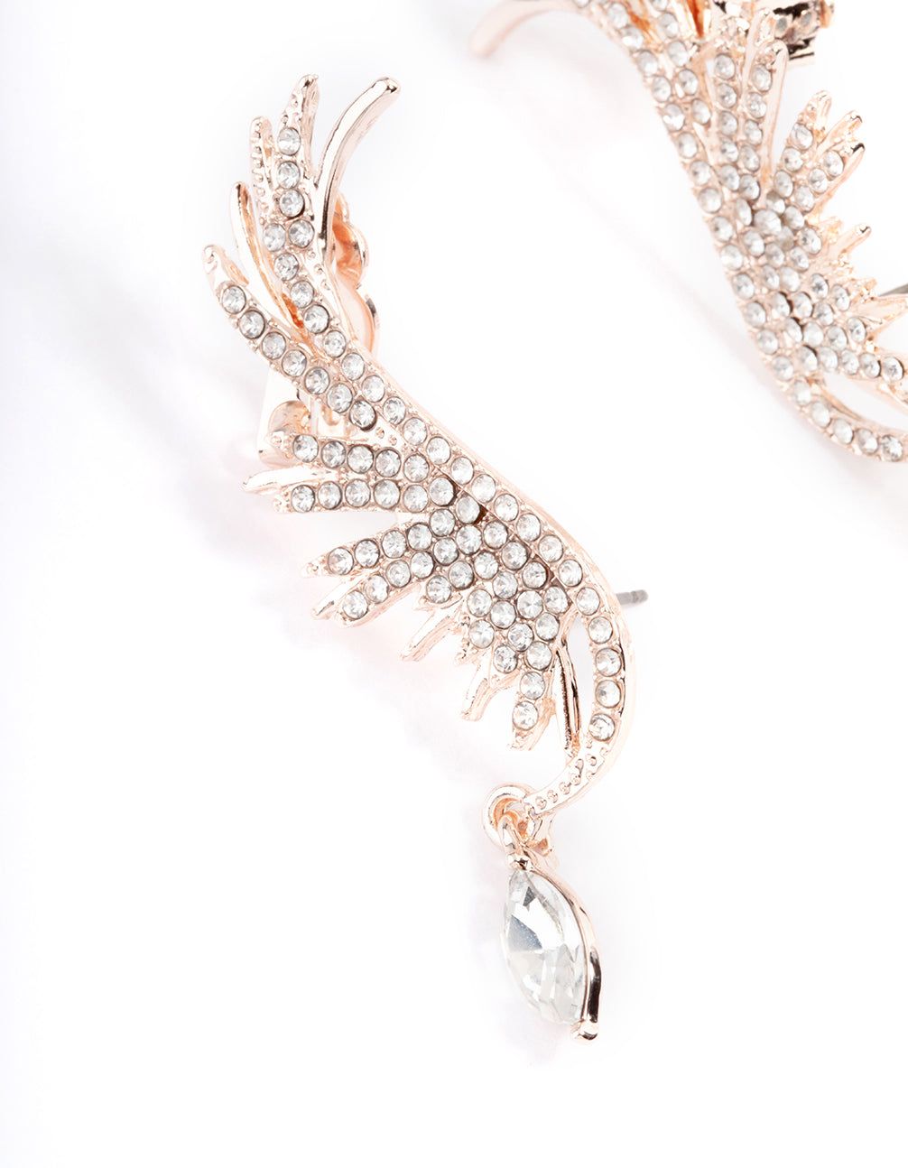 Rose Gold Diamante Wing Drop Cuff Earrings sold by lovisa product image thumbnail 4