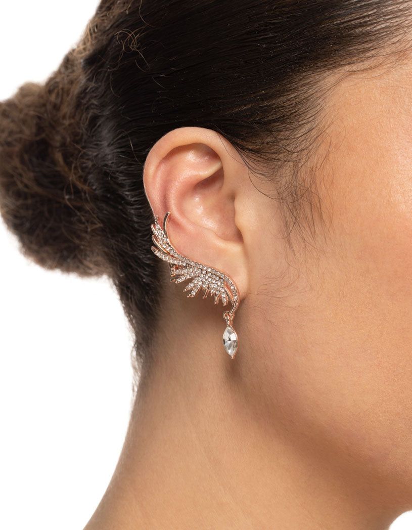 Rose Gold Diamante Wing Drop Cuff Earrings sold by lovisa product image thumbnail 2