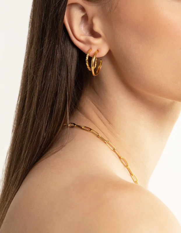 Waterproof Gold Plated Stainless Steel Mixed Huggie Earrings Pack sold by lovisa