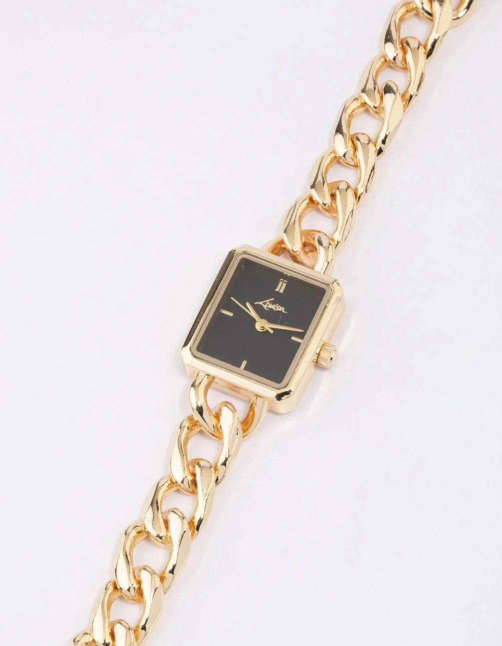Gold Square Chain Detail Watch sold by lovisa