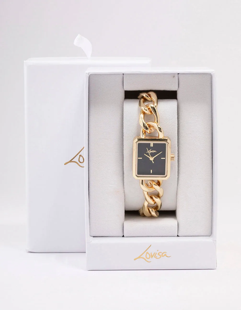 Gold Square Chain Detail Watch sold by lovisa product image thumbnail 3