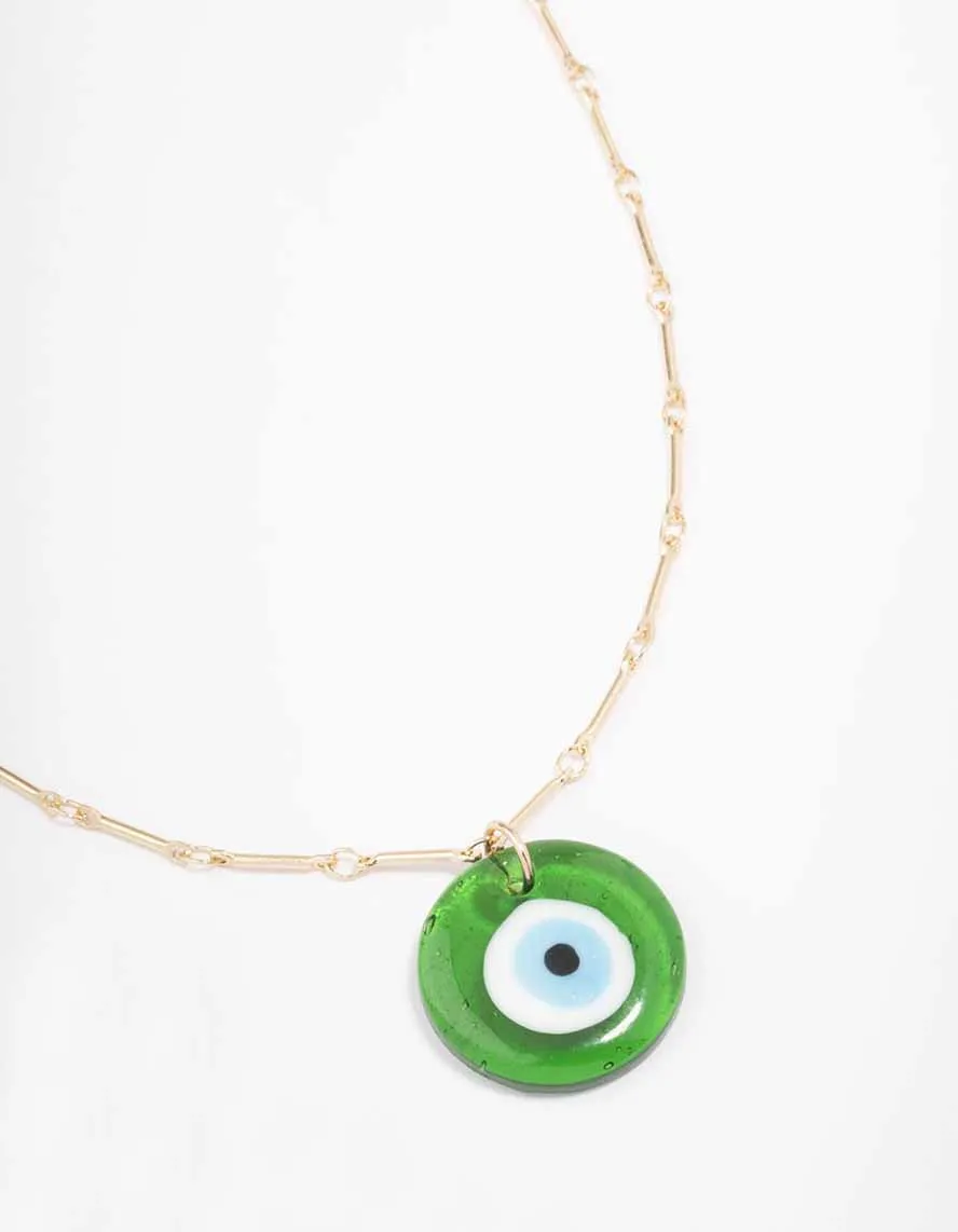 Gold Evil Eye Pendant Necklace sold by lovisa