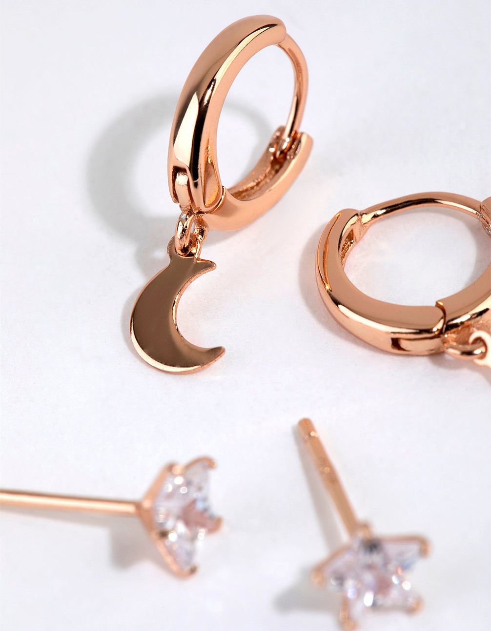 Rose Gold Plated Sterling Silver Moon Earring Pack sold by lovisa product image thumbnail 3