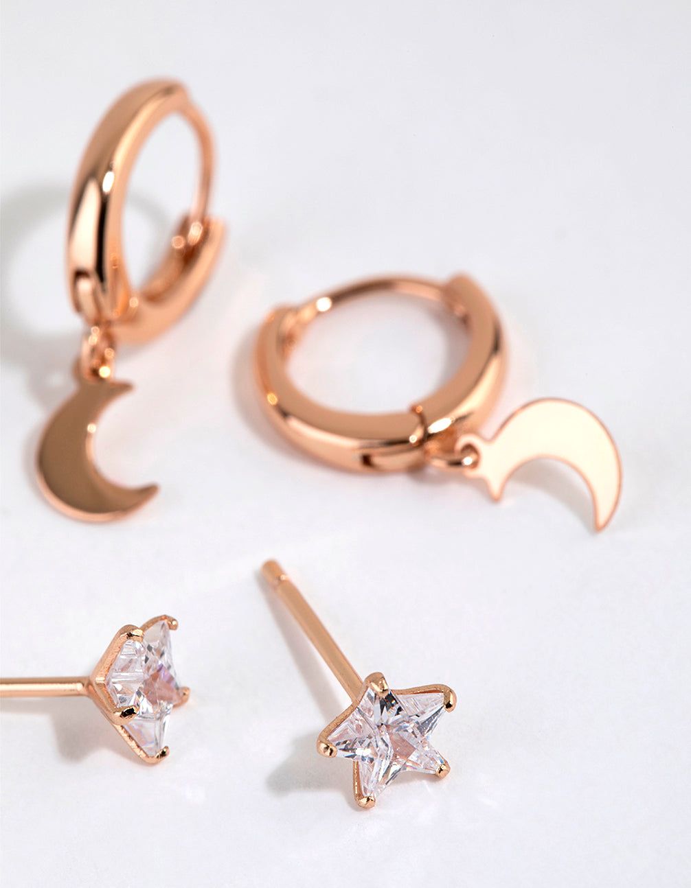 Rose Gold Plated Sterling Silver Moon Earring Pack sold by lovisa product image thumbnail 2