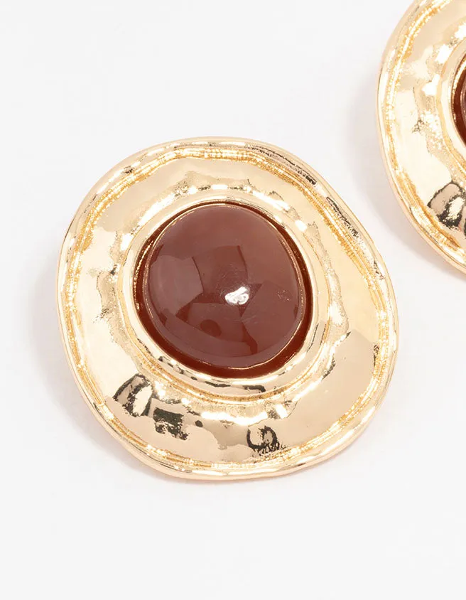 Gold Molten Circle Disc Stud Earrings sold by lovisa product image thumbnail 2