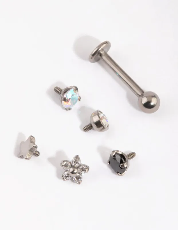 Titanium Pretty Flat Back Back sold by lovisa