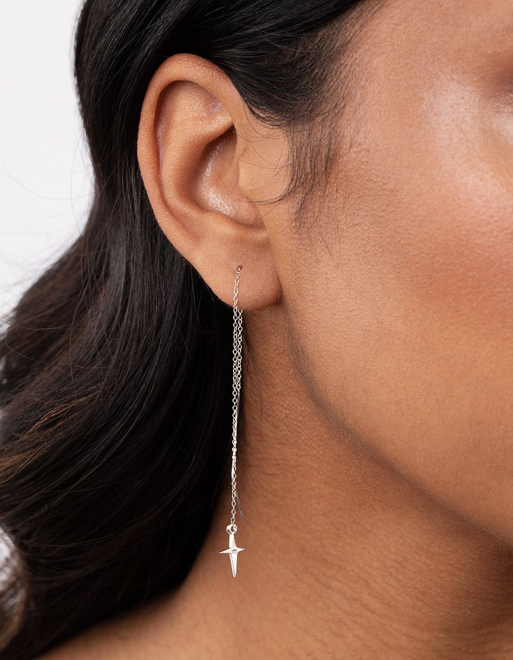 Sterling Silver Cross Thread Earrings sold by lovisa product image thumbnail 2