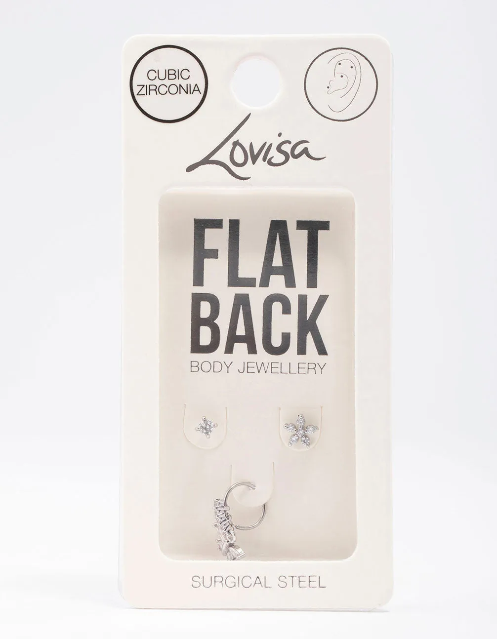 Surgical Steel Butterfly Flat Back 3-Pack sold by lovisa product image thumbnail 3