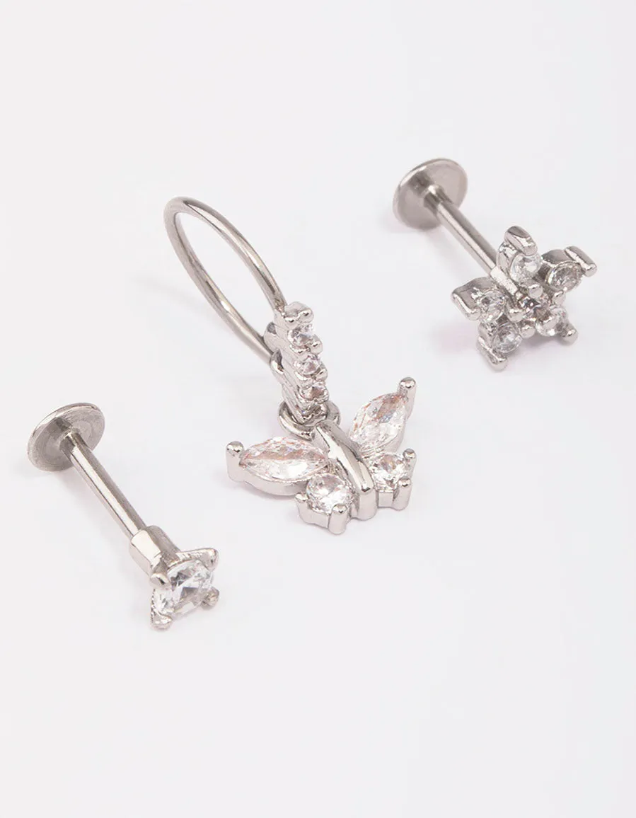 Surgical Steel Butterfly Flat Back 3-Pack sold by lovisa product image thumbnail 2