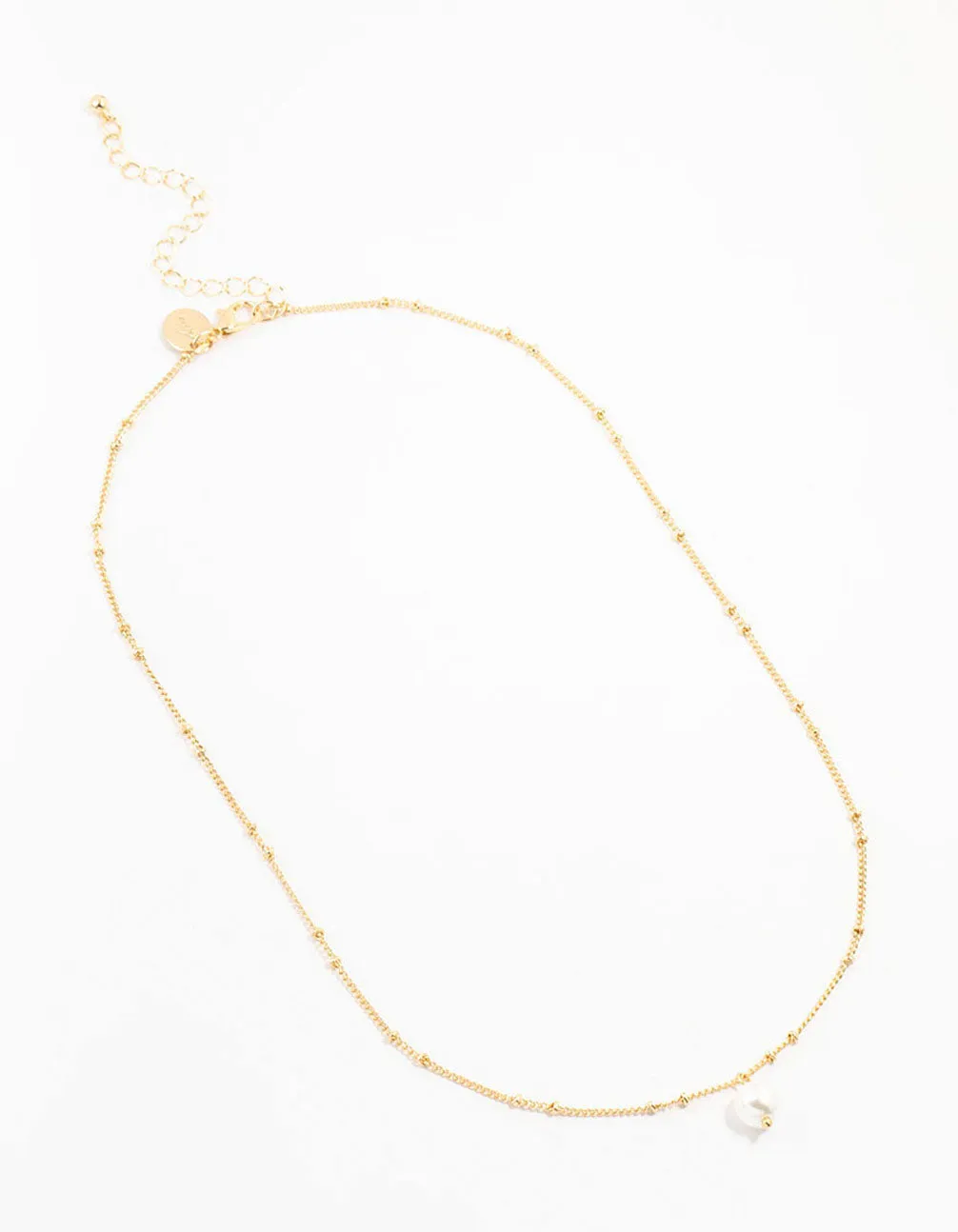 Gold Ball Chain Pearl Necklace sold by lovisa product image thumbnail 2