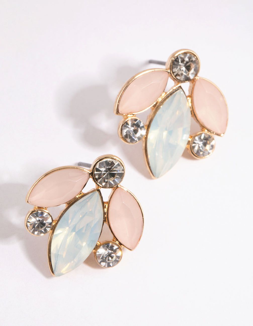 Diamante Leaf Stud Earrings sold by lovisa