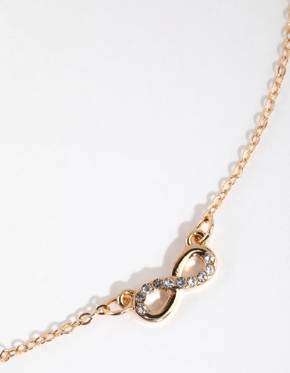 Gold Diamante Infinity Necklace sold by lovisa product image thumbnail 3
