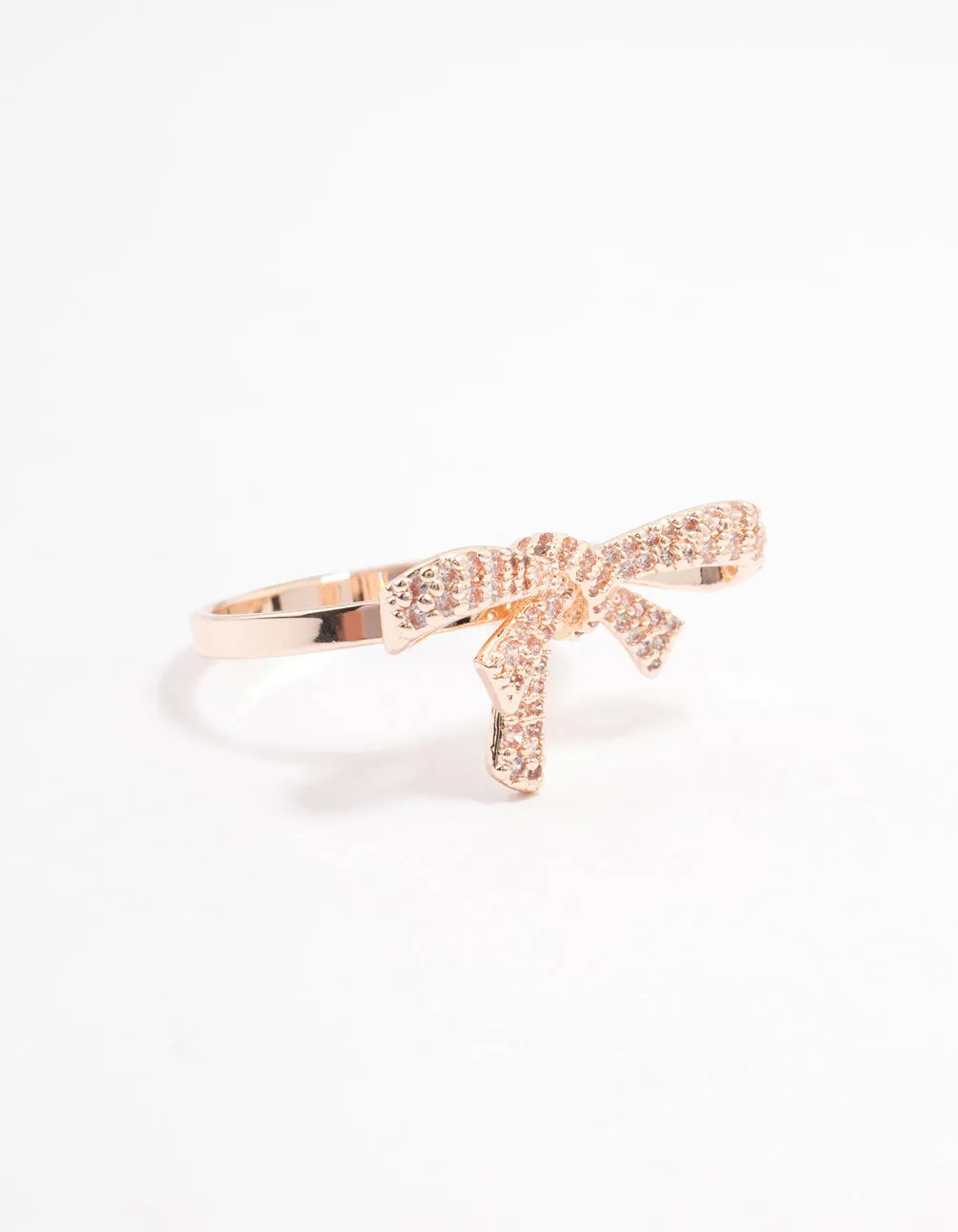 Rose Gold Cubic Zirconia Bow Ring sold by lovisa