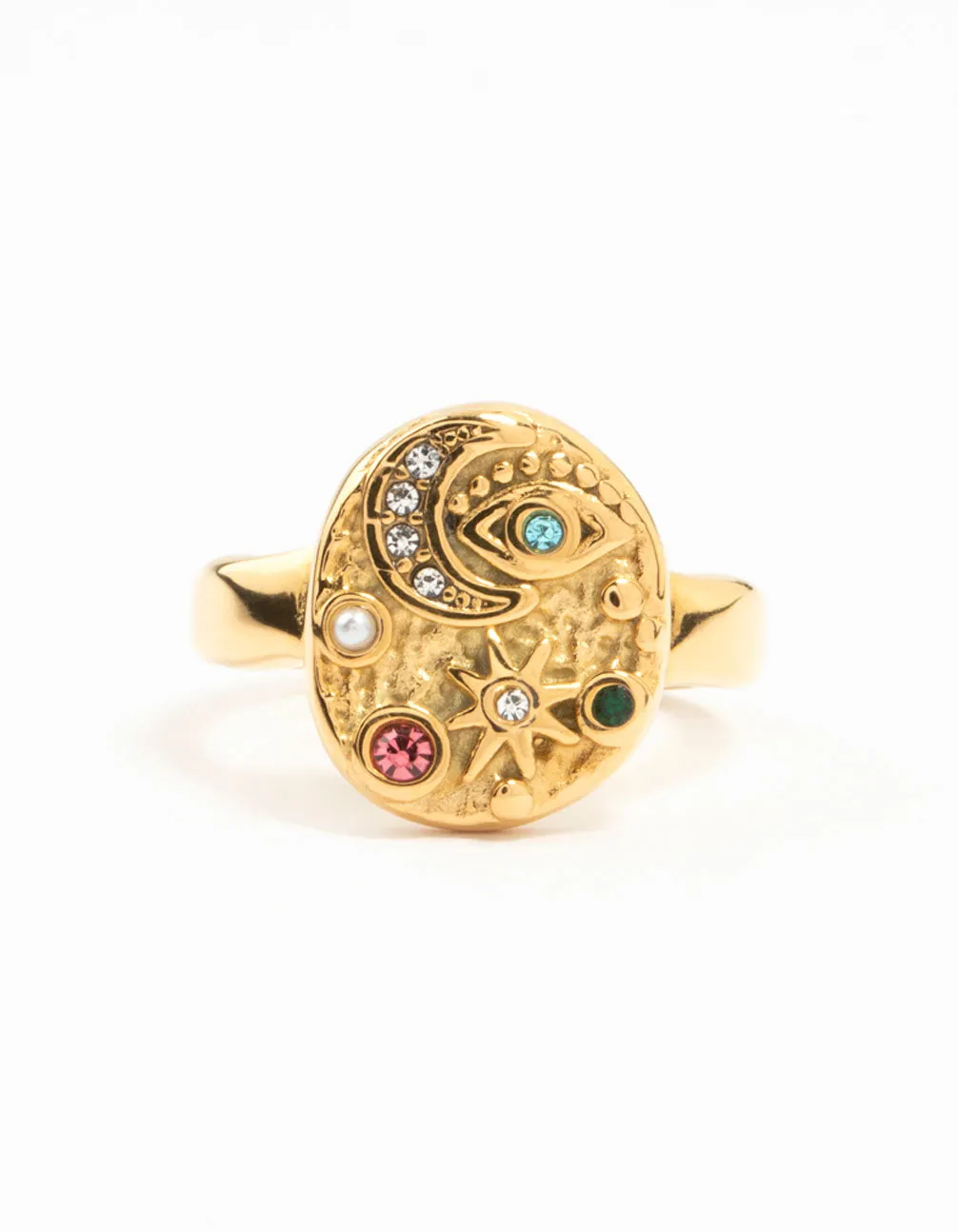 Waterproof Gold Plated Stainless Steel Celestial Cocktail Ring sold by lovisa product image thumbnail 3