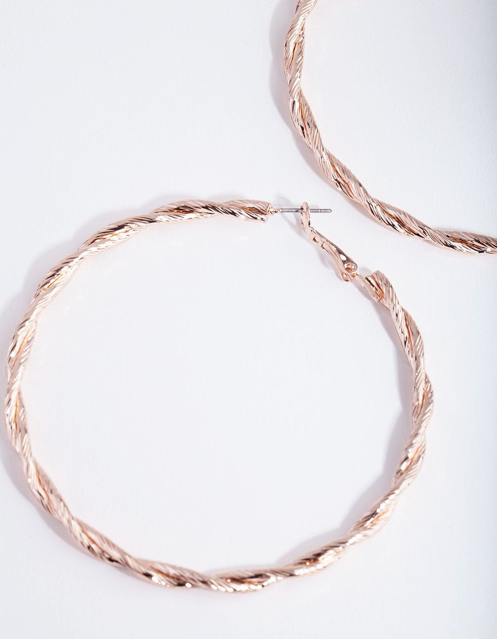 Rose Gold Double Twist Hoop Earrings sold by lovisa product image thumbnail 2