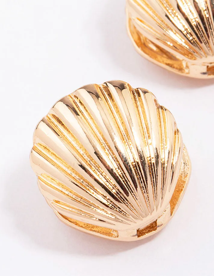 Gold Small Shell Stud Earrings sold by lovisa product image thumbnail 2