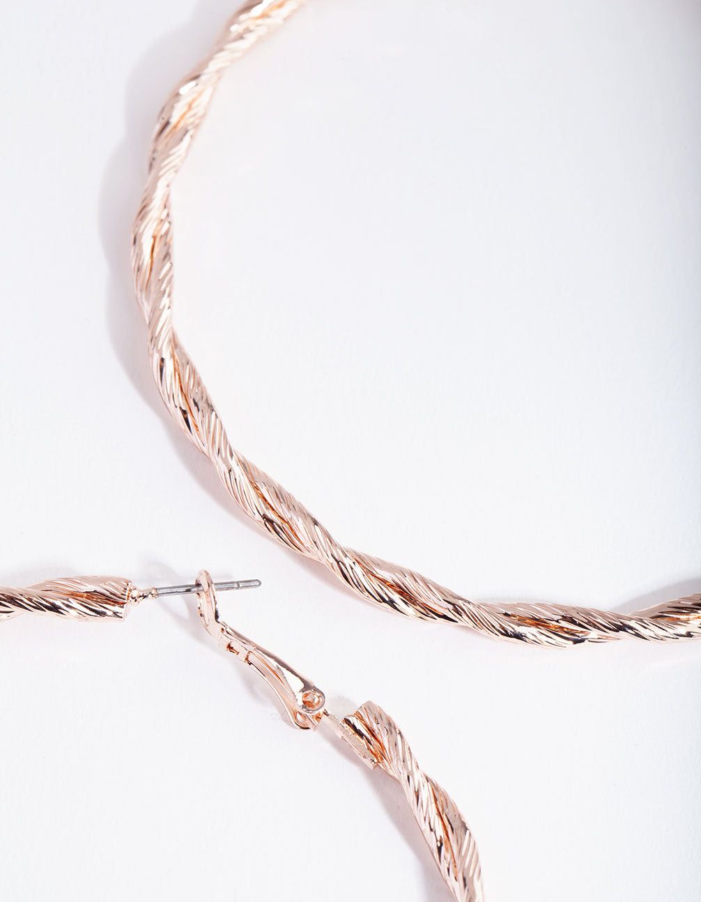 Rose Gold Double Twist Hoop Earrings sold by lovisa product image thumbnail 3