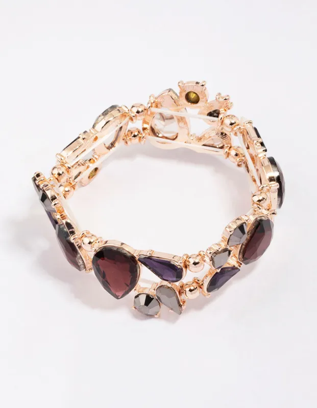 Rose Gold Large Melted Pear Shape Stone Bracelet sold by lovisa