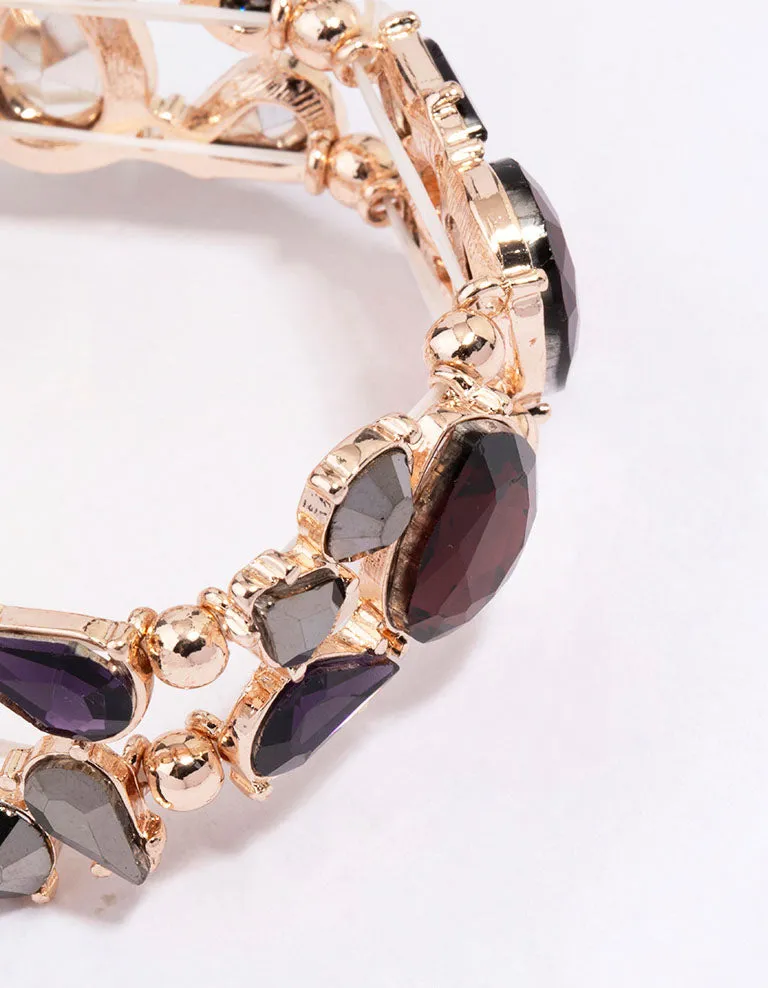 Rose Gold Large Melted Pear Shape Stone Bracelet sold by lovisa product image thumbnail 2