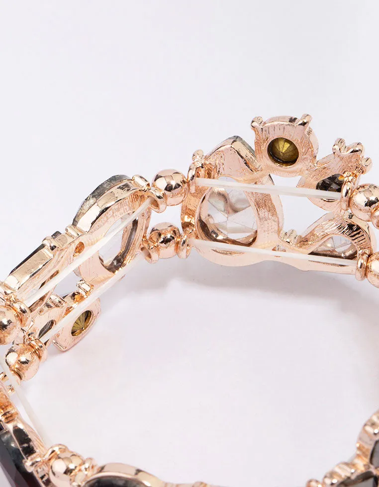 Rose Gold Large Melted Pear Shape Stone Bracelet sold by lovisa product image thumbnail 3