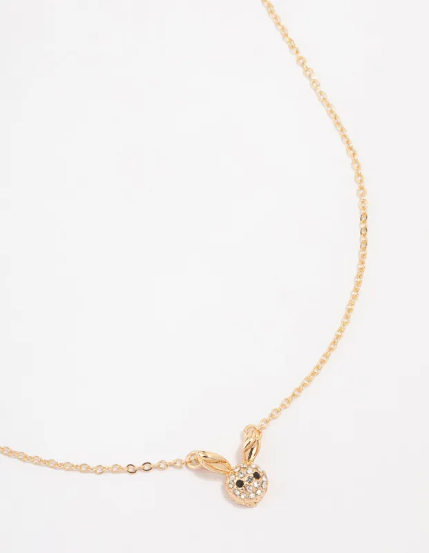 Gold Diamante Bunny Pendant Necklace sold by lovisa