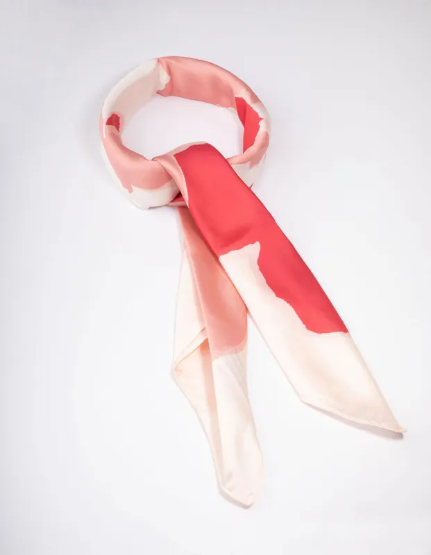 Pink & White Fabric Splatter Scarf sold by lovisa