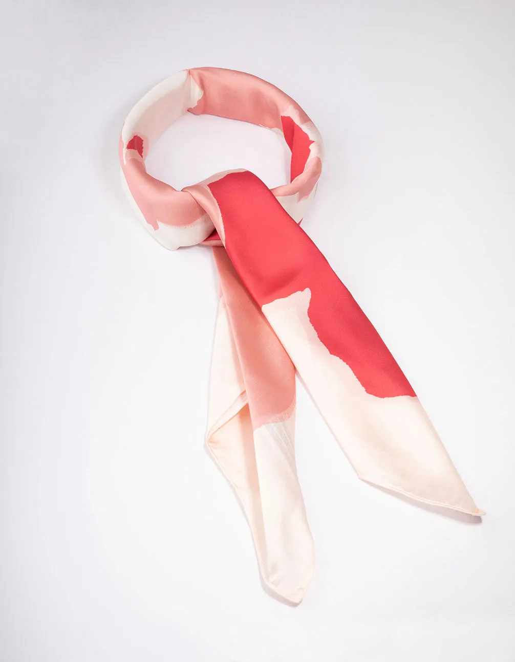 Pink & White Fabric Splatter Scarf sold by lovisa