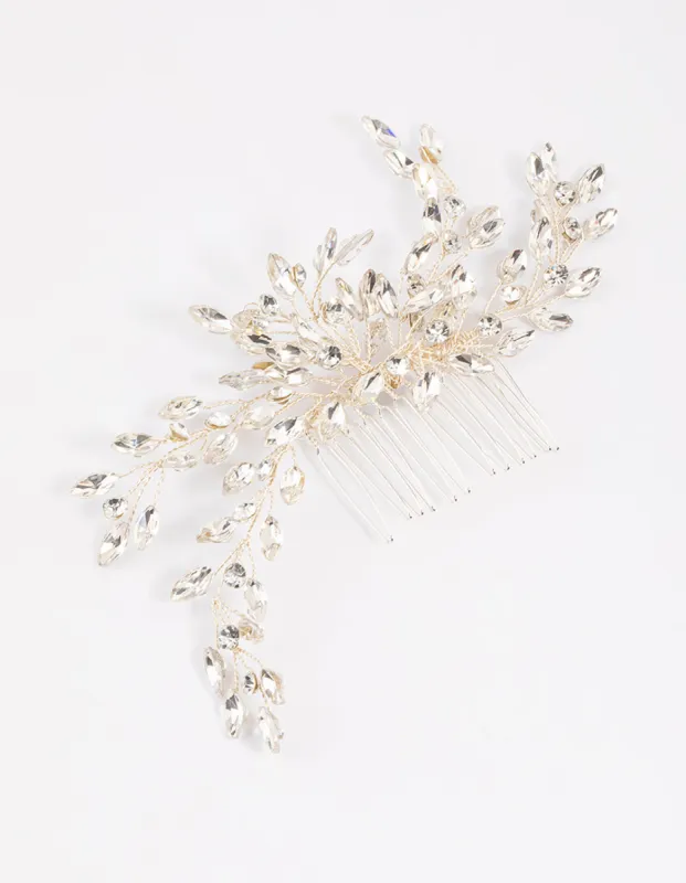 Silver Large Marquise Hair Comb sold by lovisa