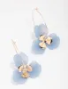 Gold & Blue Large Wire Hoop Earrings sold by lovisa
