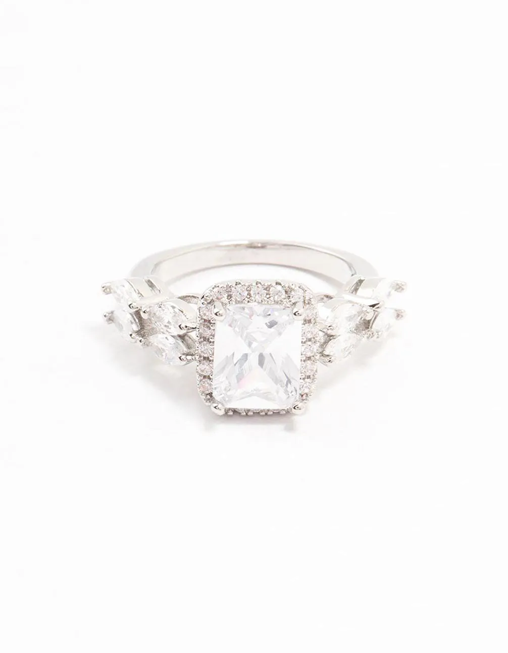 Rhodium Eloquent Cubic Zirconia Rectangular Ring sold by lovisa product image thumbnail 3