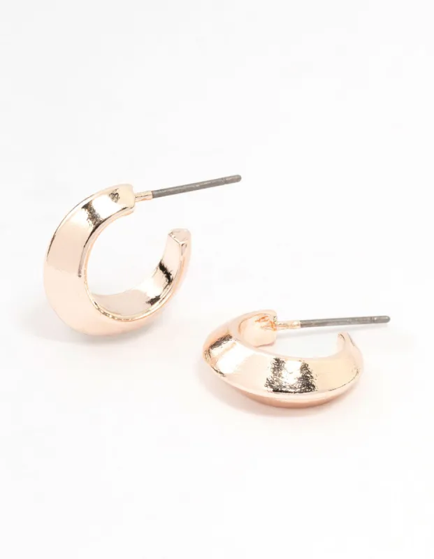 Rose Gold Pointed Huggie Earrings sold by lovisa