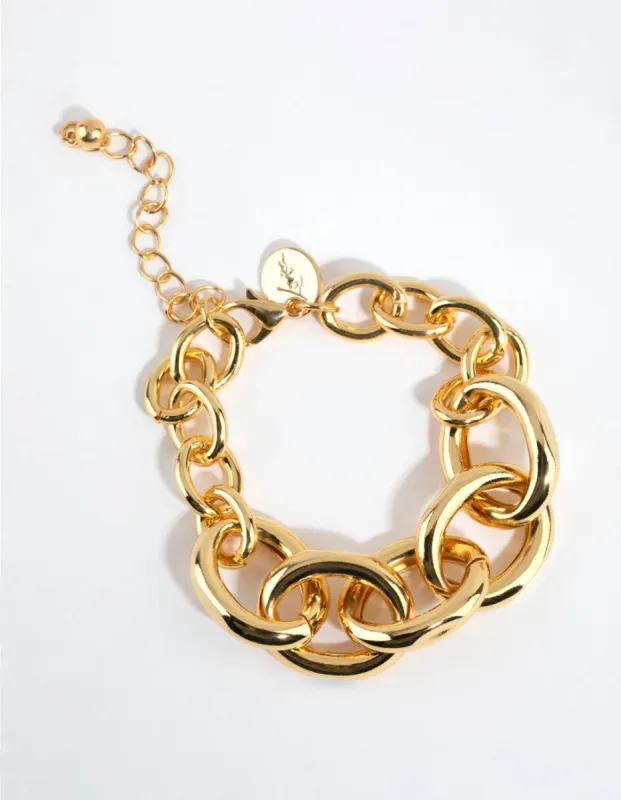 Gold Plated Statement Chain Bracelet sold by lovisa