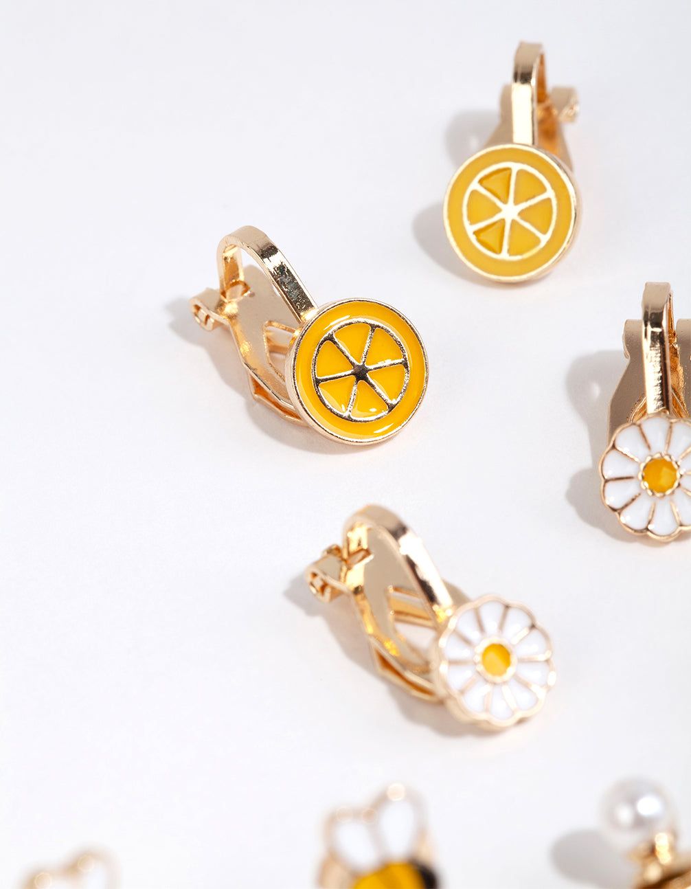 Kids Gold Lemon & Bee Clip On Earring Pack sold by lovisa product image thumbnail 3