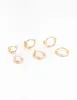 Gold Mixed Diamante Flower Earrings 3-Pack sold by lovisa