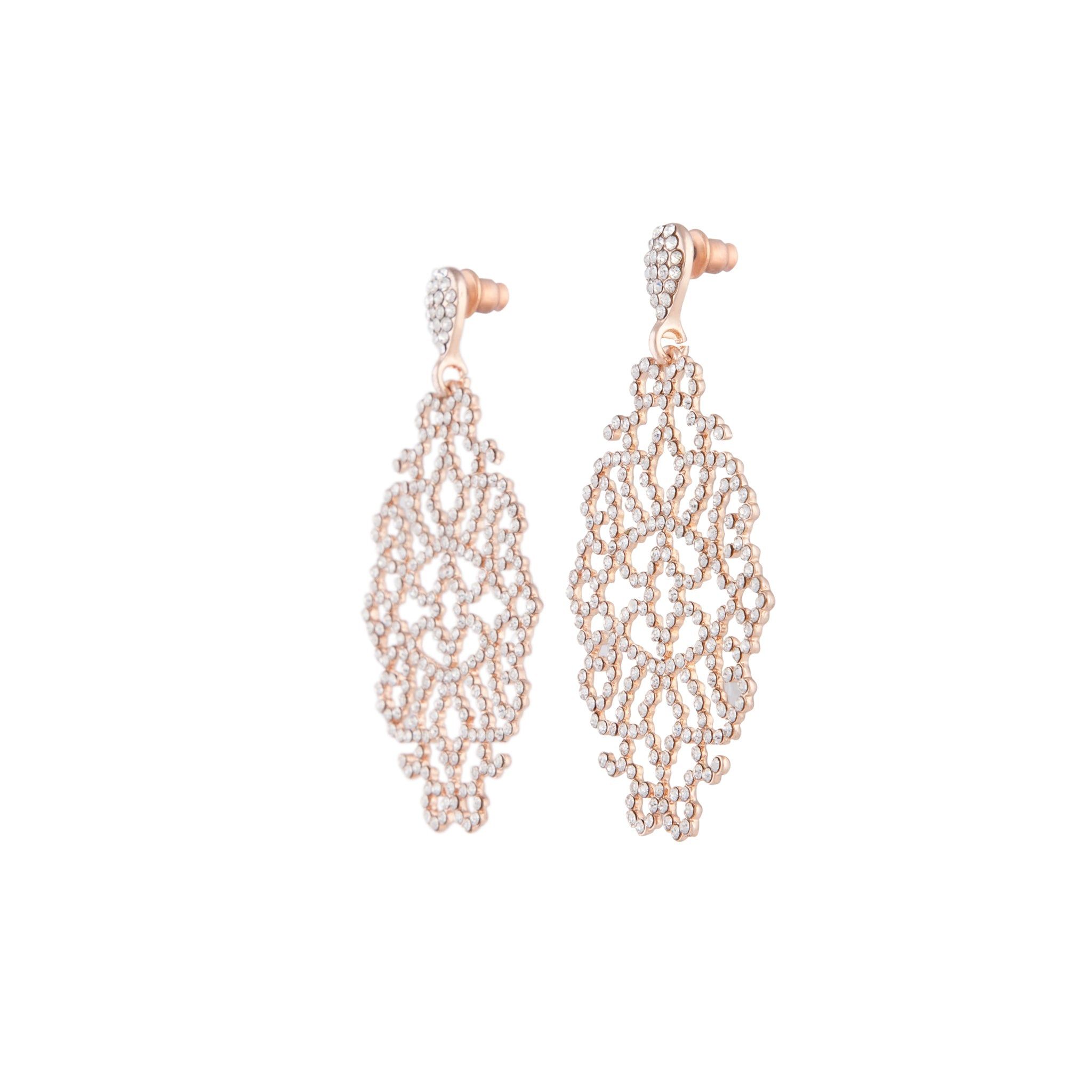 Rose Gold Diamante Intricate Stone Earrings sold by lovisa product image thumbnail 3