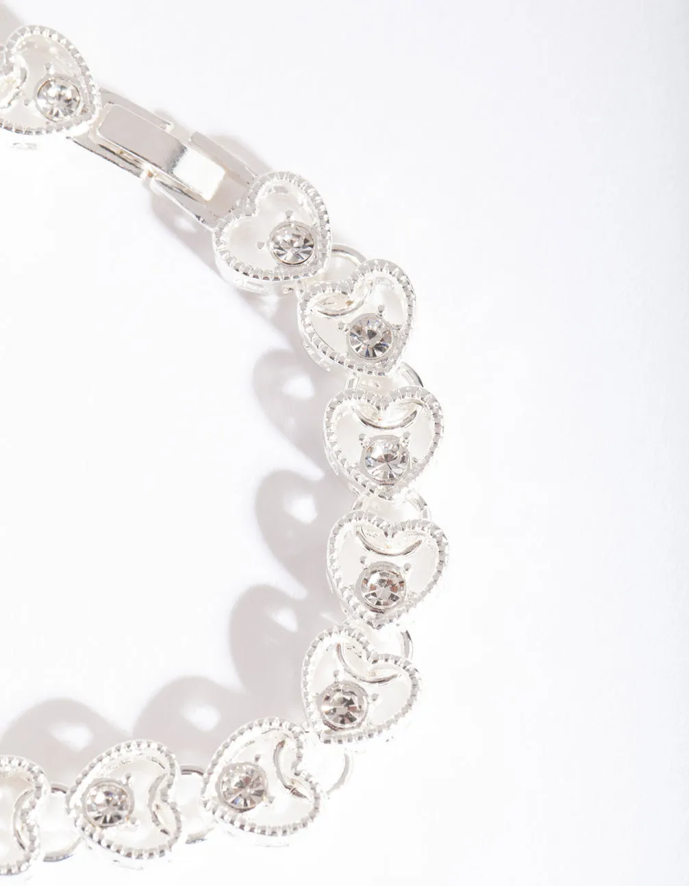 Silver Diamante Heart Link Bracelet sold by lovisa product image thumbnail 2